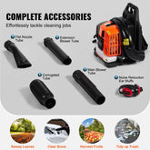 Backpack Leaf Blower 52cc 2 Cycle with 1.37L Fuel Tank 480CFM Air Volume 175MPH Speed for Lawn Care Leaf Cleaning Snow Removal